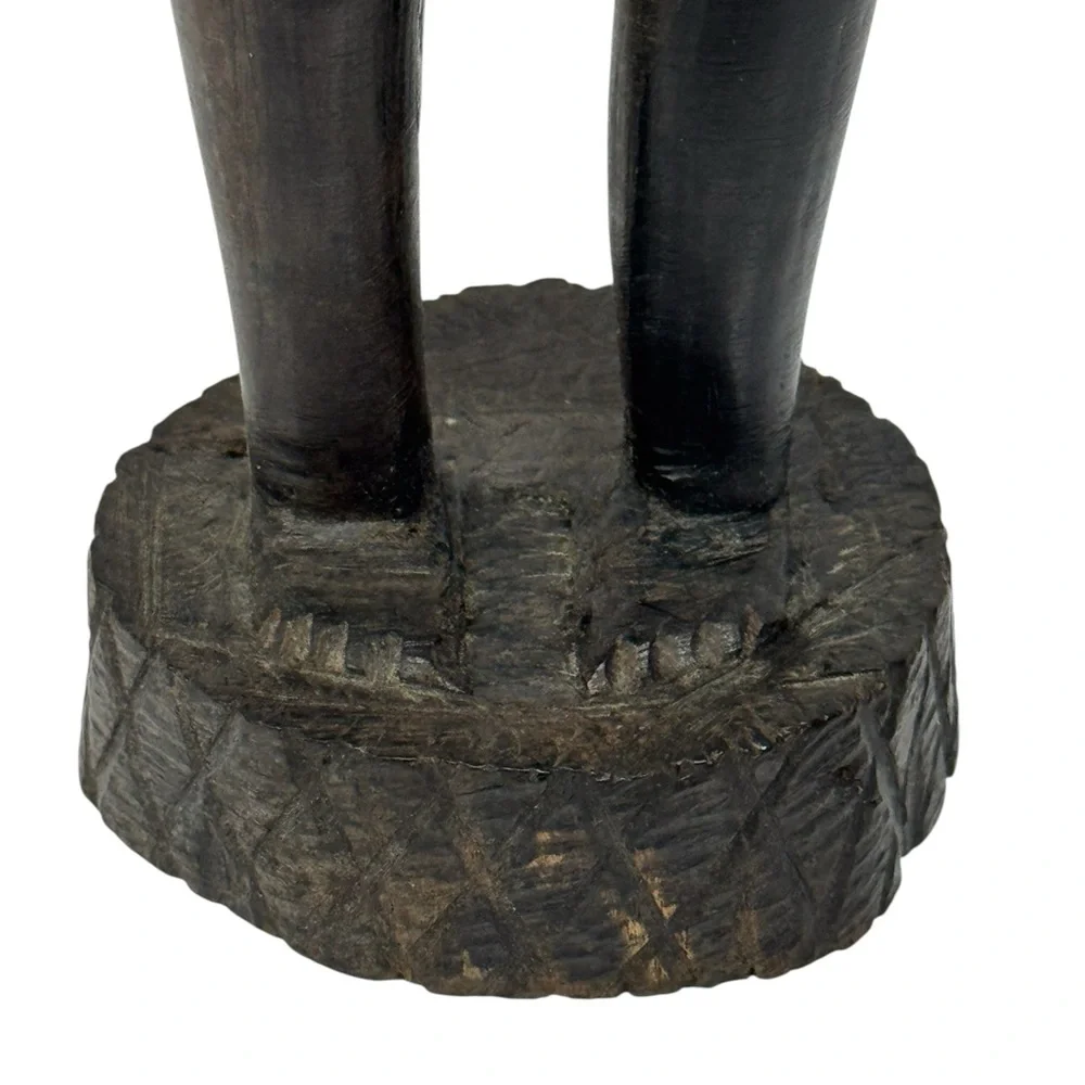 Hand Carved African Tribal Folk Art Ebony Wood Man Woman Sculptures from Kenya